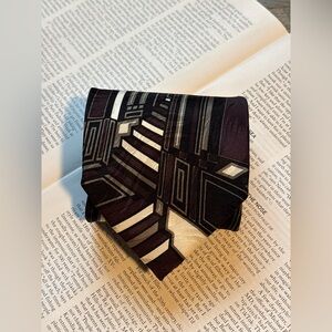 Vintage Luciano Gatti 100% Silk Handmade In Italy Abstract Print Tie